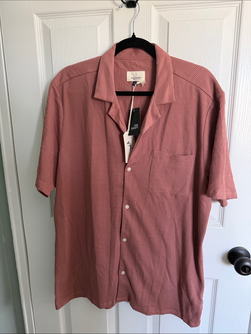 Onia Short Sleeve Camp Shirt in Dusty Rose